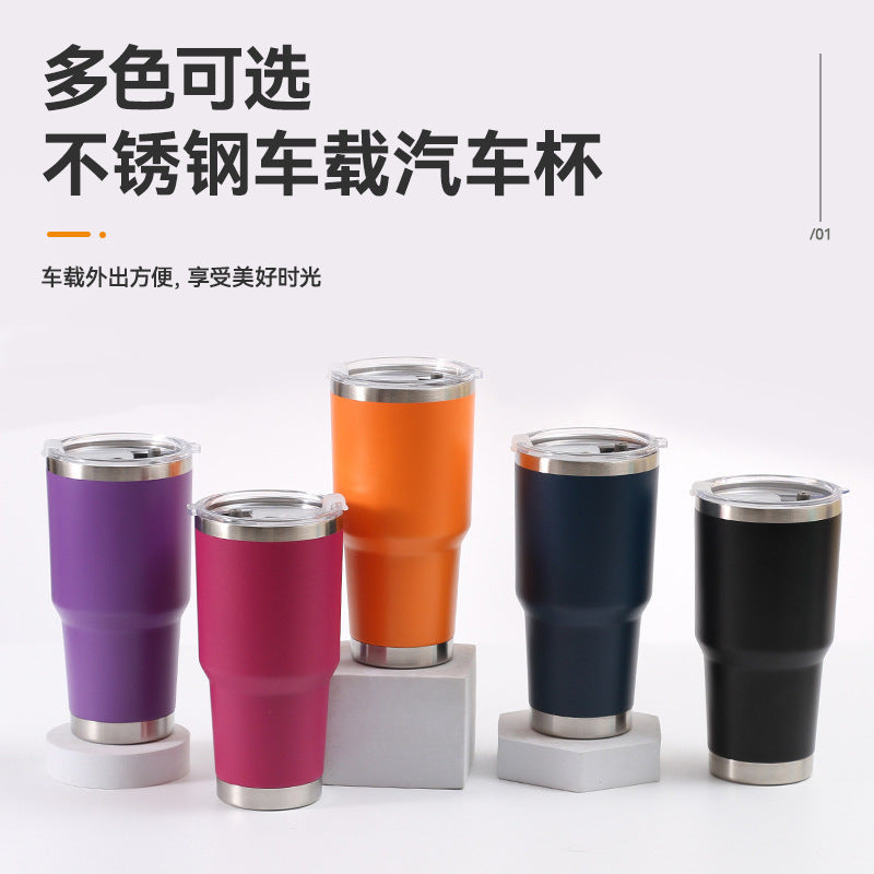 30oz Stainless Steel Car Cup American Large-mouth Beer Cup Large-capacity Thermal And Cold Insulation Ice Cup