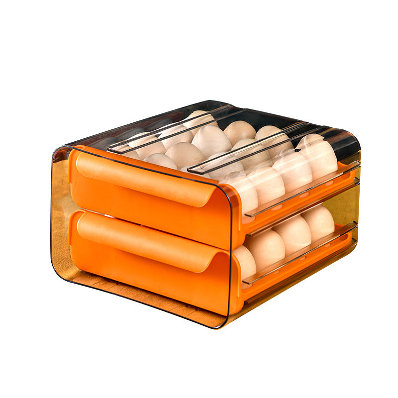 32-grid Egg Storage Box Double-layer Finishing Egg Box Drawer Fresh-keeping Box Kitchen Refrigerator Put Egg Box Egg Tray